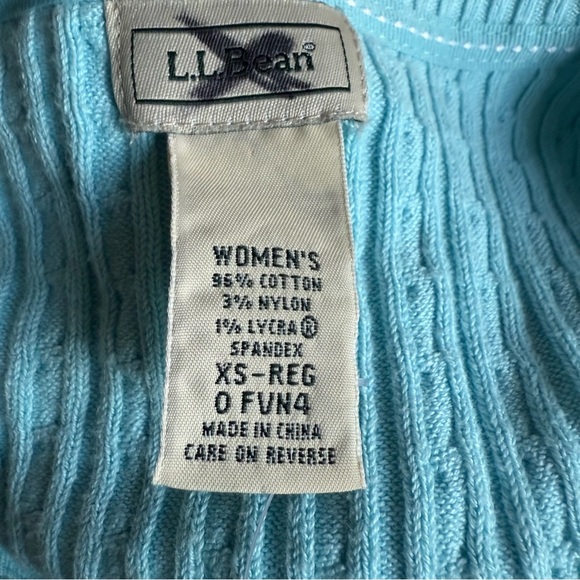 LL Bean Women’s Cable Knit Pullover Sweater Vest V Neck Size XS Blue Vacation - Picture 6 of 10